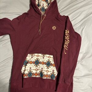 Hooey Maroon and Multicolor Patterned Apparel
